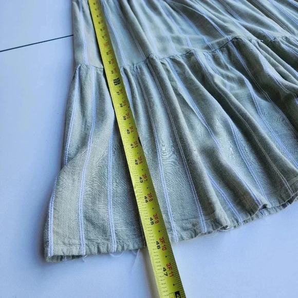 Robbie Bee Green White Stripe Strap Rayon Maxi Dress Tank Sz PM - Picture 12 of 14